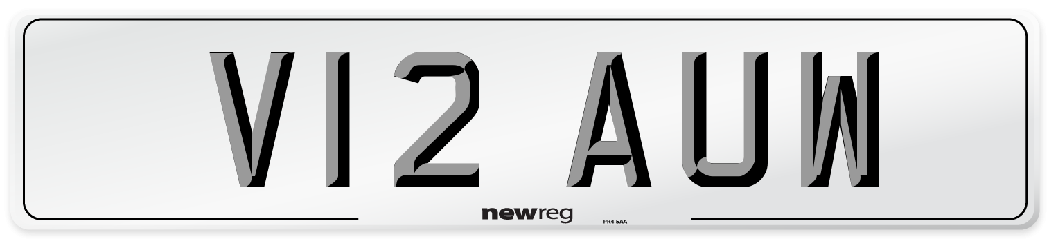 V12 AUW Number Plate from New Reg